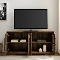 Rustic Oak Window 4-Door TV Stand