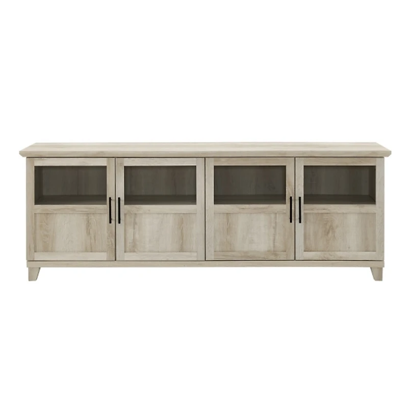 White Oak Glass Paneled Door TV Stand