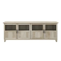 White Oak Glass Paneled Door TV Stand