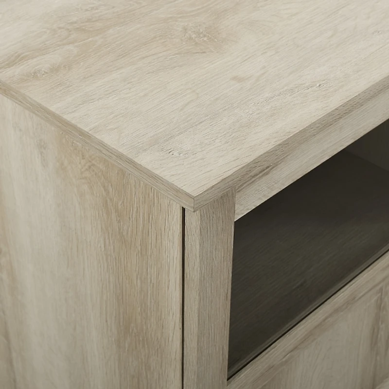 White Oak Glass Paneled Door TV Stand