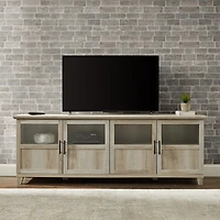 White Oak Glass Paneled Door TV Stand
