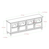 White Oak Glass Paneled Door TV Stand