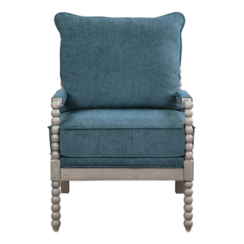 Aegean Blue Liam Turned Leg Accent Chair