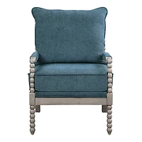 Aegean Blue Liam Turned Leg Accent Chair