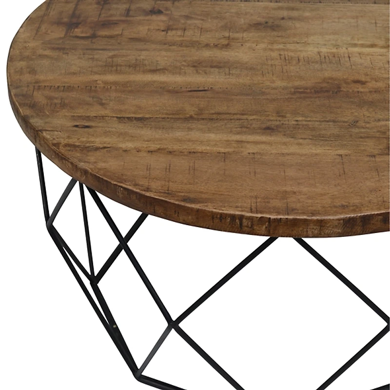 Wooden Top Geometric Chadwick Coffee Table