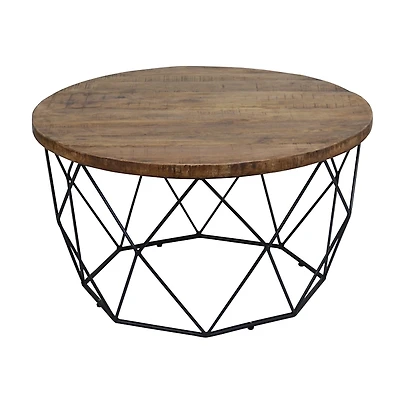 Wooden Top Geometric Chadwick Coffee Table