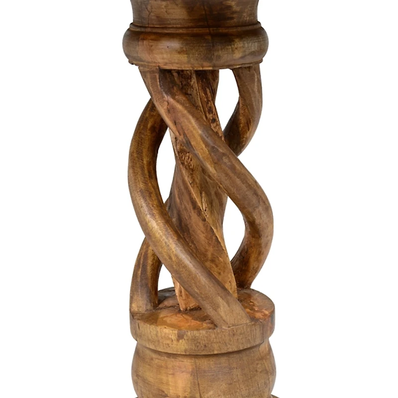 Wooden Twisted Base Barley Accent Table