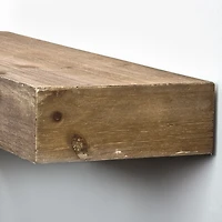 Brown Rustic Floating Wooden Shelf
