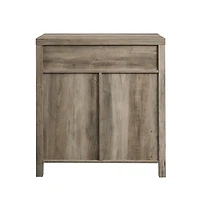 Gray Wash Wooden and Metal Barn Door Cabinet