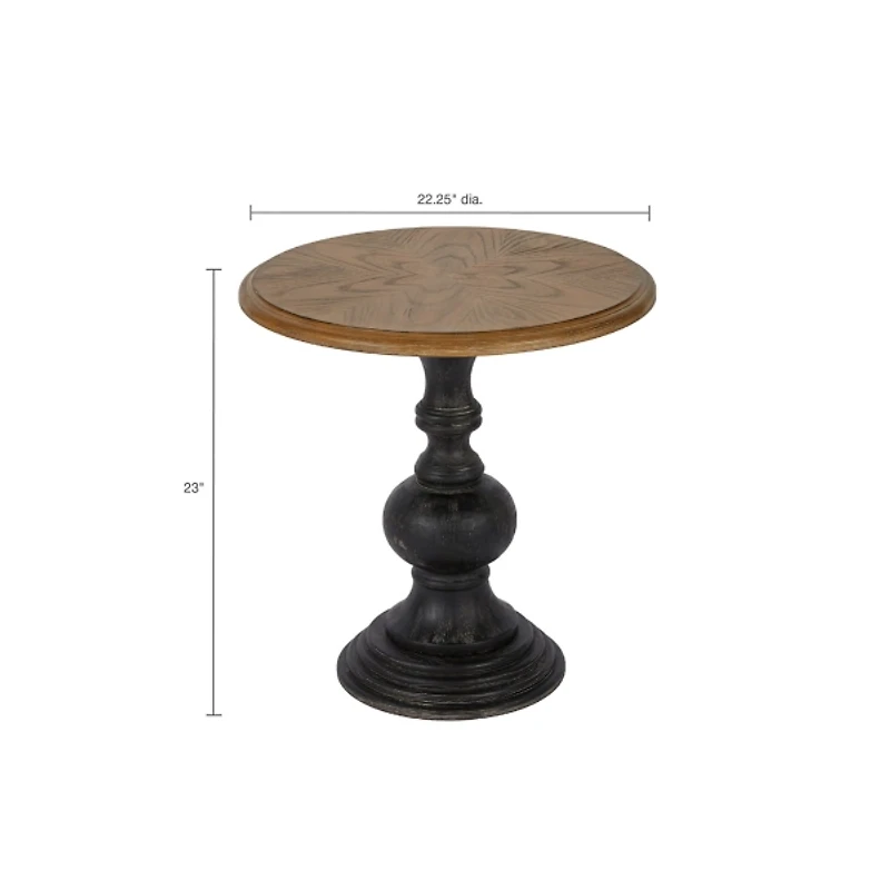 Brown and Black Wooden Hemlock Accent Table