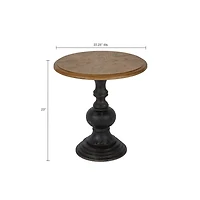 Brown and Black Wooden Hemlock Accent Table