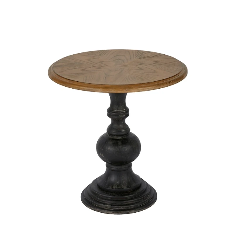 Brown and Black Wooden Hemlock Accent Table