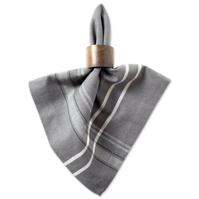 Gray Chambray French Stripe Napkins, Set of 6