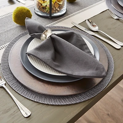 Gray Woven Round Placemats, Set of 6