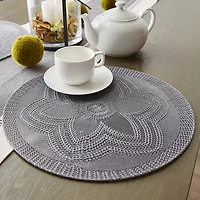Gray Woven Round Placemats, Set of 6