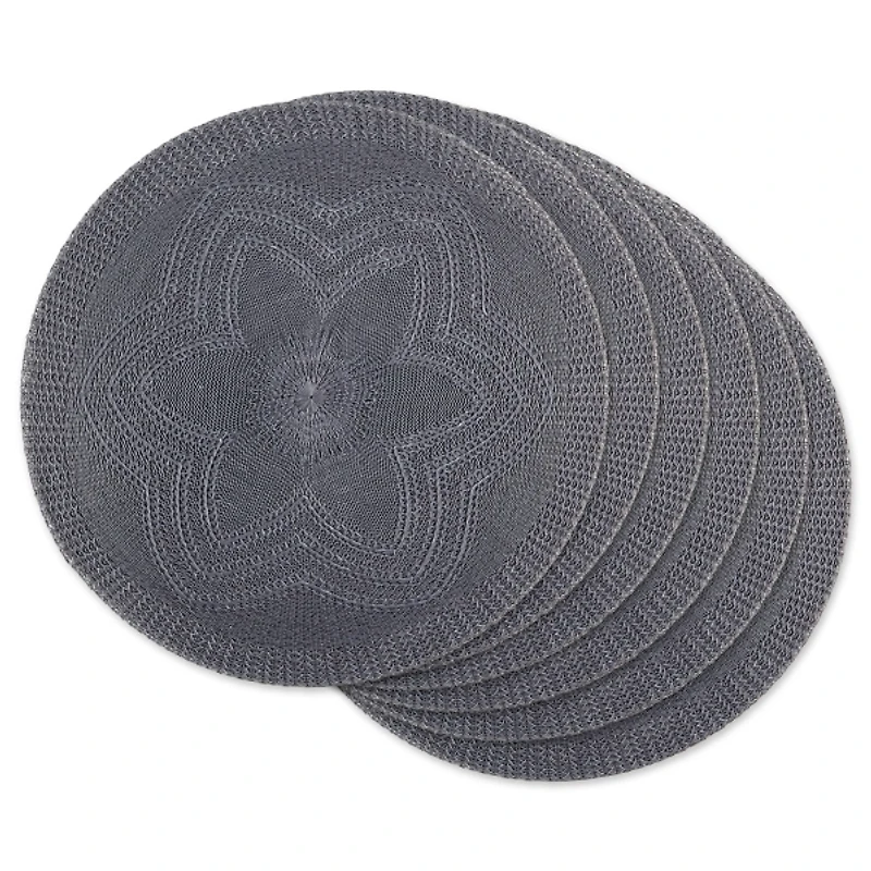 Gray Woven Round Placemats, Set of 6