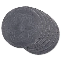Gray Woven Round Placemats, Set of 6