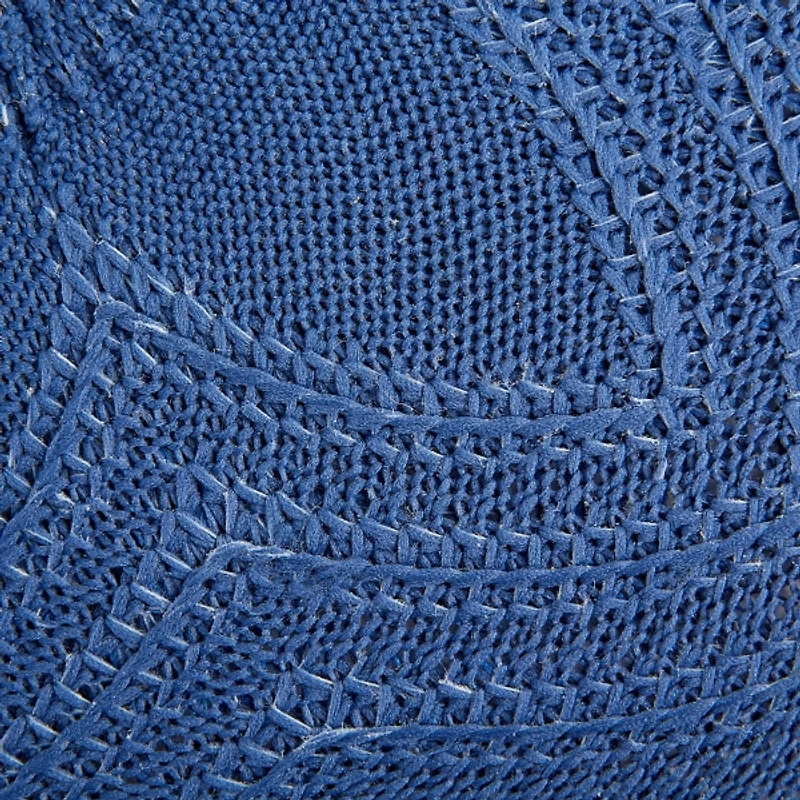 French Blue Woven Round Placemats, Set of 6