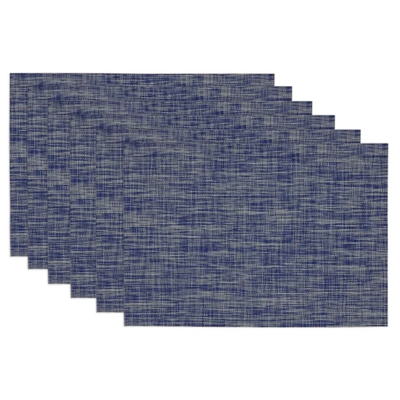 Blue Tweed Placemats, Set of 6