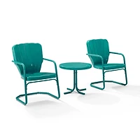 Teal Metal Ridgeland 3-pc. Chat Set