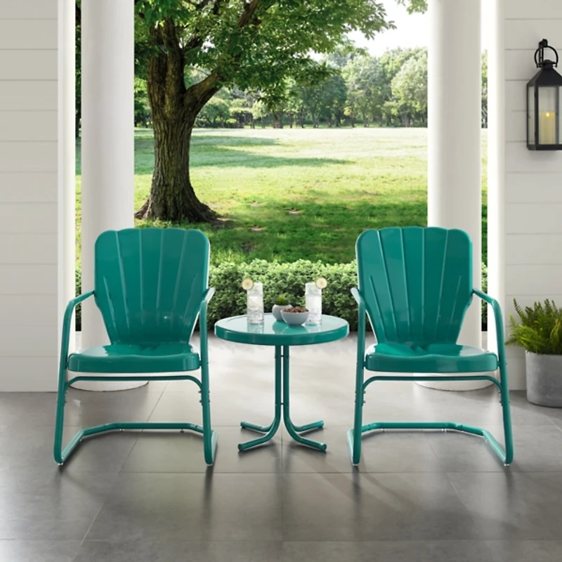 Teal Metal Ridgeland 3-pc. Chat Set