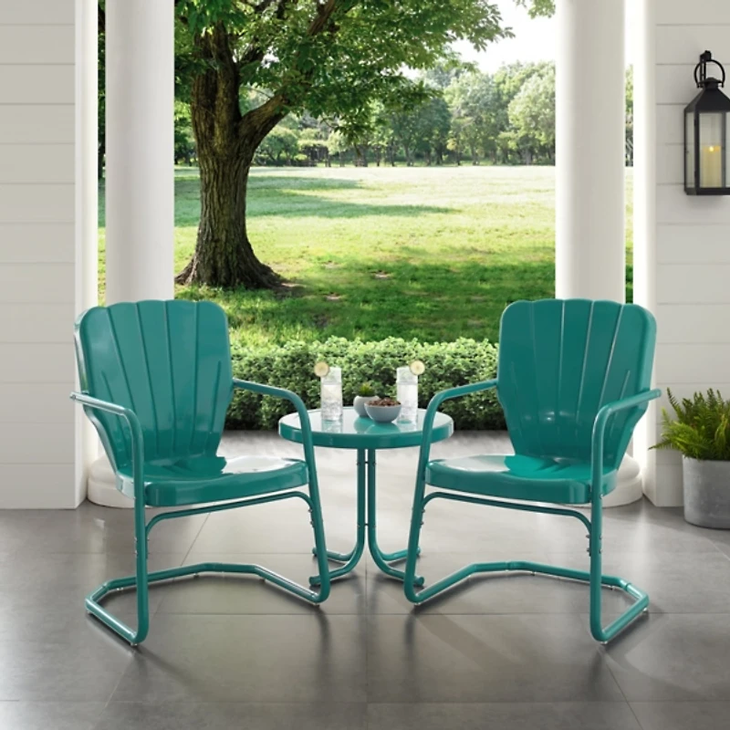 Teal Metal Ridgeland 3-pc. Chat Set