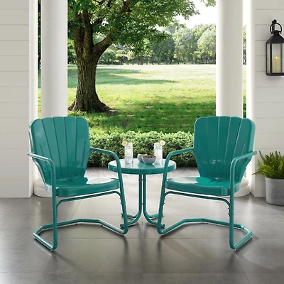 Teal Metal Ridgeland 3-pc. Chat Set