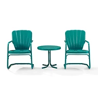 Teal Metal Ridgeland 3-pc. Chat Set