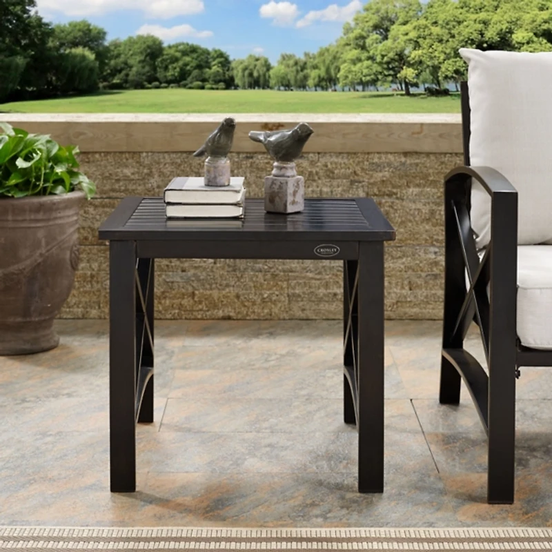 Bronze Metal Dayton Outdoor Side Table