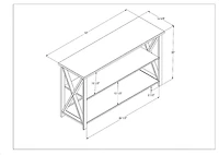 White and Rustic Oak Wood Farmhouse Console Table