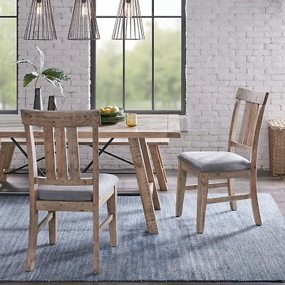 Gray Natural Wooden Sonoma Dining Chairs, Set of 2