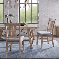 Gray Natural Wooden Sonoma Dining Chairs, Set of 2