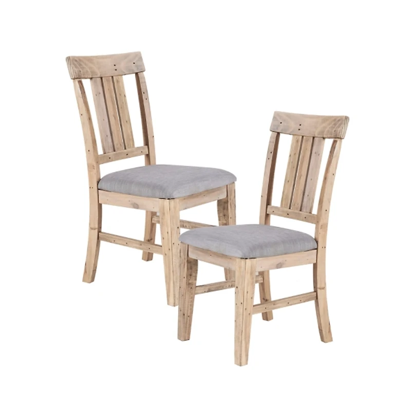 Gray Natural Wooden Sonoma Dining Chairs, Set of 2