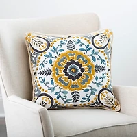 Yellow Embroidered Claudia Pillow