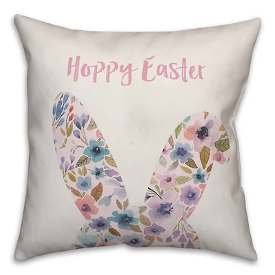 Floral Hoppy Easter Pillow