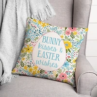 Bunny Kisses and Easter Wishes Pillow