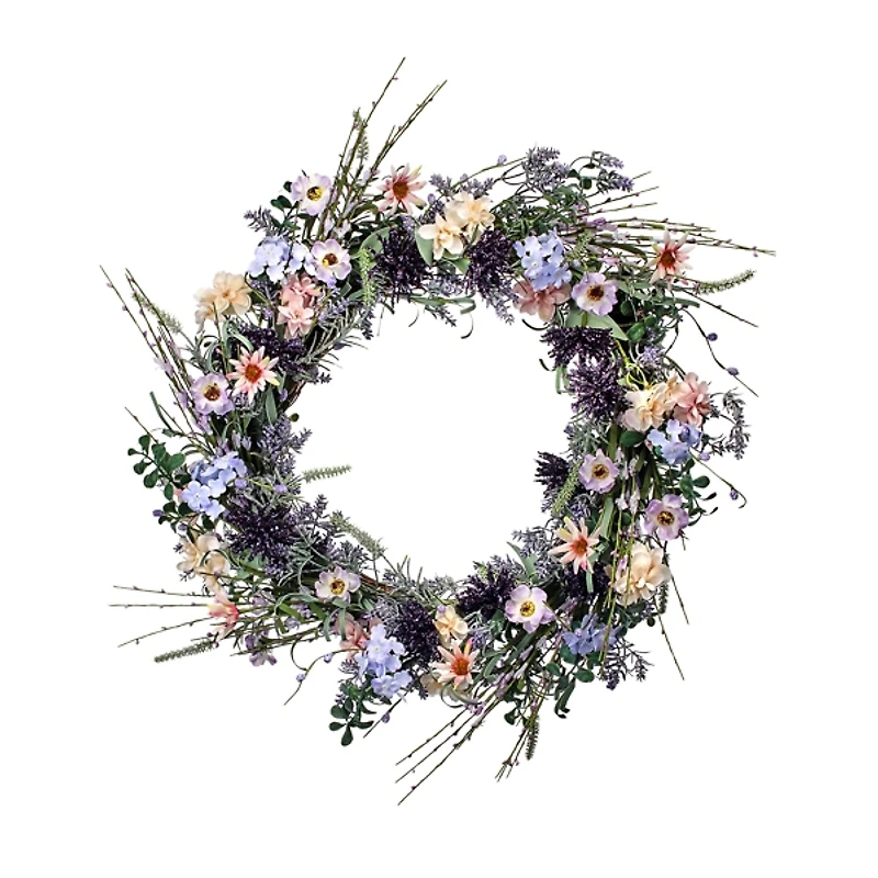 Thistle and Wildflowers Wreath