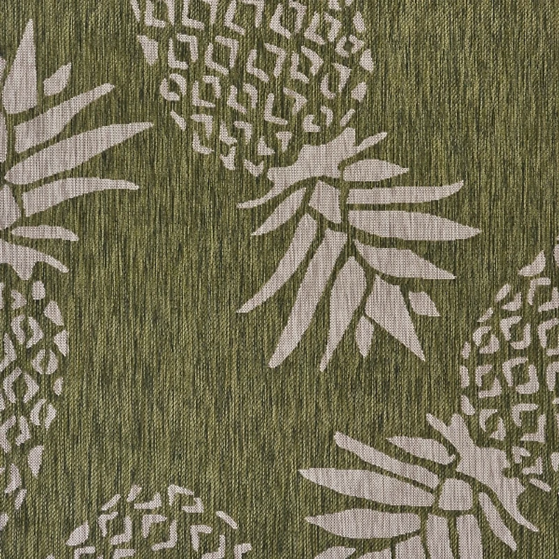 Green Pineapple Outdoor Area Rug, 7x9
