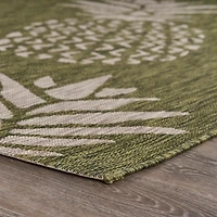 Green Pineapple Outdoor Area Rug, 7x9