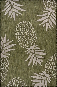 Green Pineapple Outdoor Area Rug, 7x9