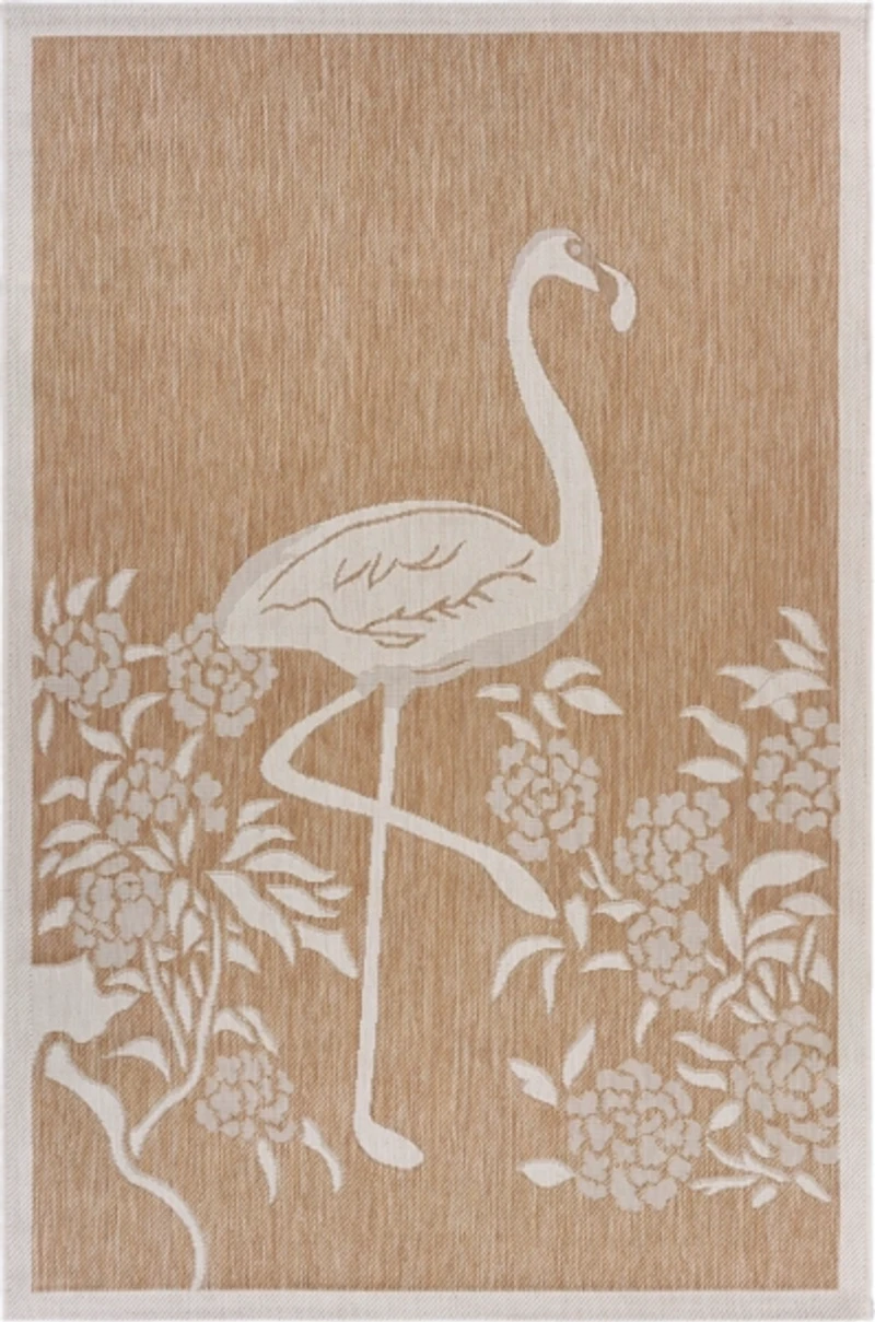 Natural Flamingo Indoor/Outdoor Area Rug, 5x7