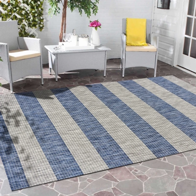 Coastal Stripes Outdoor Area Rug, 7x9
