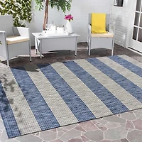 Coastal Stripes Outdoor Area Rug, 7x9