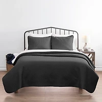 Gray Herring 3-pc. Queen Quilted Coverlet Set