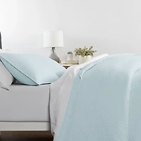 Pale Blue Herring 3-pc. Queen Quilted Coverlet Set