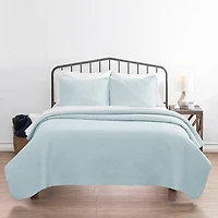 Pale Blue Herring 3-pc. Queen Quilted Coverlet Set