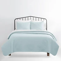 Pale Blue Herring 3-pc. Queen Quilted Coverlet Set