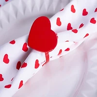 Red Heart Napkin Rings, Set of 6