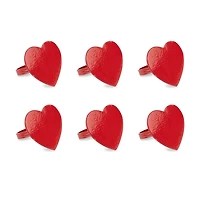 Red Heart Napkin Rings, Set of 6