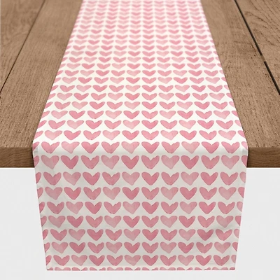 Pink Hearts Cotton Twill Valentine's Runner
